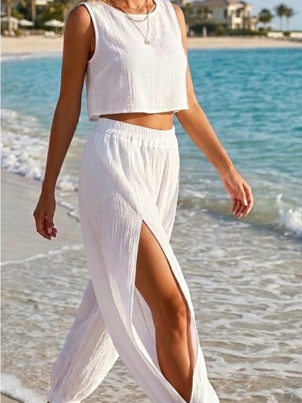 Blanco 100% Cotton Resortwear Open Sided Pants